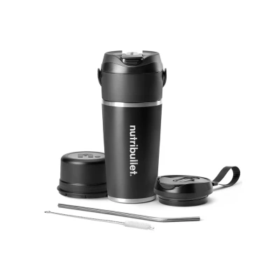 Afbeelding van nutribullet Flip Draadloze Blender RVS Thermos Beker To Go Zwart