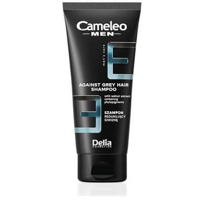 Afbeelding van Cameleo Voor mannen, grijs haarwasmiddel, natuurlijk hazelnootextract, kleurbescherming, verfrist en reinigt haar hoofdhuid, 150 ml