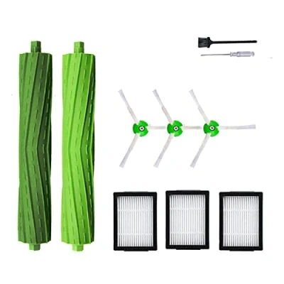 Afbeelding van Vervangende onderdelen accessoires voor iRobot Roomba i7 i6 i8 i3 i4 i1 e5 e6 I E J serie stofzuiger bevat 1 multi oppervlak rubberen borstel en 3 pack filter, zijborstels