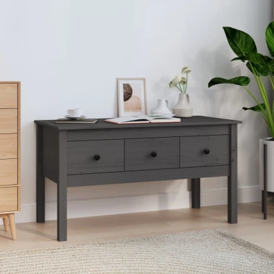 Afbeelding van Salontafel 102x49x55 cm massief grenenhout grijs