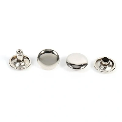Afbeelding van 100 sets klinknagels met dubbele dop voor ambachtelijke reparatie van leer, klinknagel en metalen stud 10 x 8 mm knutselen, tas, schoenreparatie (zilver)