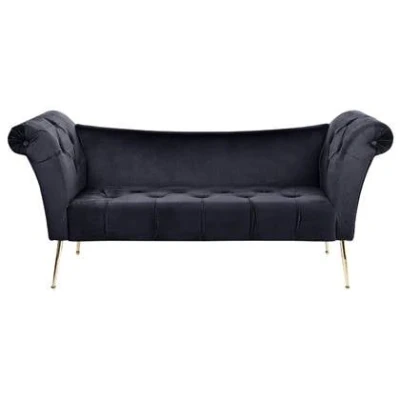 Afbeelding van NANTILLY Chaise longue Zwart Fluweel