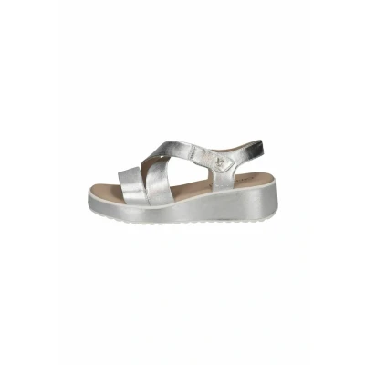 Afbeelding van Caprice Sandalen met plateauzool, Dames, Maat: 39, Silver metal Leer
