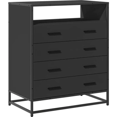 Afbeelding van vidaXL Ladekast 70x41x70 cm bewerkt hout zwart