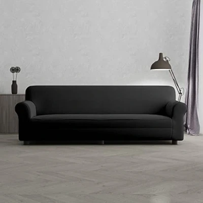 Afbeelding van Italian Bed Linen De mooiste bi elastische bankovertrek, zwart, 4 zits