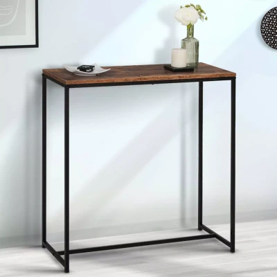 Image de Console DAYTON plateau épais effet vieilli design industriel