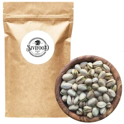 Afbeelding van SIVIFOOD pistachenoten met natuurlijke schaal in een voordelige ruimte van 1 kg ongeroosterde ruwe 1000 g