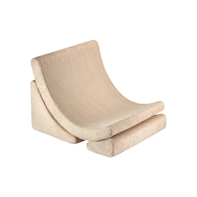 Afbeelding van Wigiwama Corduroy Moon Chair / Fauteuil 80x65x55cm Brown Sugar