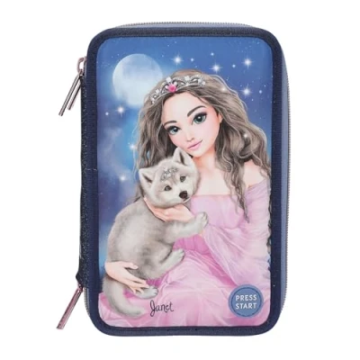 Afbeelding van Depesche TOPModel 3 vaks etui met LED WOLF