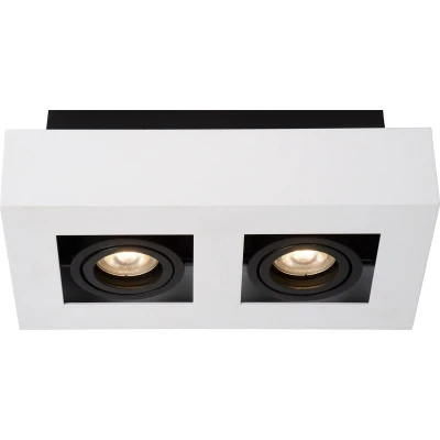 Afbeelding van Lucide Spot Xirax 2 Spots Wit/zwart Wit