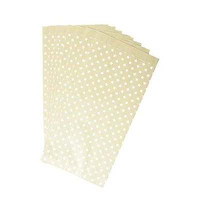 Afbeelding van Clairefontaine 394107C een zakje met 50 zakjes van kraftpapier 16 x 30 + 5 cm motief: sterren ideaal voor: zoetwaren, snoep, cupcakes, boek, sieraden, geschenkverpakkingen, kraftgeschenkzakjes