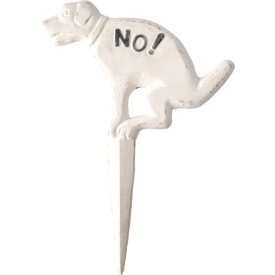 Afbeelding van Esschert Design Hondenbord poepen no! wit l2b24h33