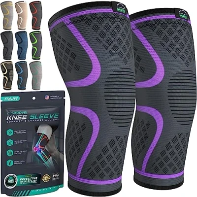 Afbeelding van MODVEL Kniebrace, voor mannen en vrouwen, sport, fitness, orthopedische zolen, ondersteuning herstel van meniscusblessures, pijnverlichting, 2 stuks (S)