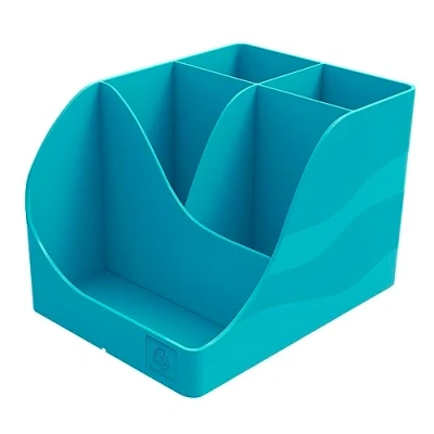 Afbeelding van Exacompta Ref. 69534D 1 Pen Wave Skandi Pacific Blue Pennenhouder 5 vakken 4 hoge voor grote gebruiksvoorwerpen en ondervak kleine
