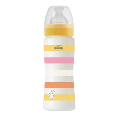 Afbeelding van Chicco zuigfles Siliconen Well Being 330ml geel