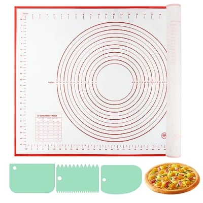 Afbeelding van VFANDV siliconen bakmat, 70 x 50 cm, bakmat met maat, antislip deegsnijder, voor macarons, koekjes, pizzadeeg