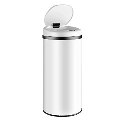 Afbeelding van Monzana Prullenbak Automatisch Rond 40L 30x69cm Display Sensor Wit