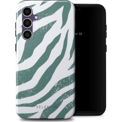 Afbeelding van Selencia Hoesje Geschikt voor Samsung Galaxy S23 FE Vivid Backcover Colorful Zebra Pine Blue