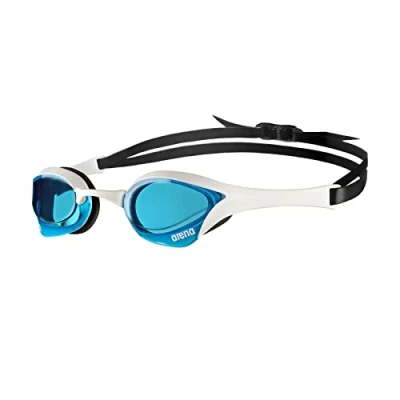 Image de ARENA Lunettes de natation unisexes Cobra Ultra Swipe Racing pour homme et femme, technologie anti buée en polycarbonate, verres miroir, bleu/blanc/noir