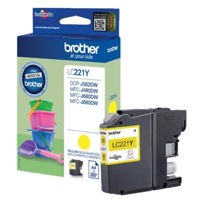 Afbeelding van Brother LC 221Y Inktcartridge Geel
