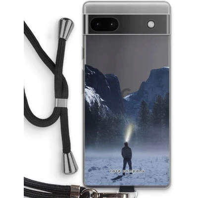 Afbeelding van Case Company® hoesje met Koord geschikt voor Google Pixel 6a Wanderlust Telefoonhoesje Zwart Bescherming aan alle Kanten en Over de Schermrand