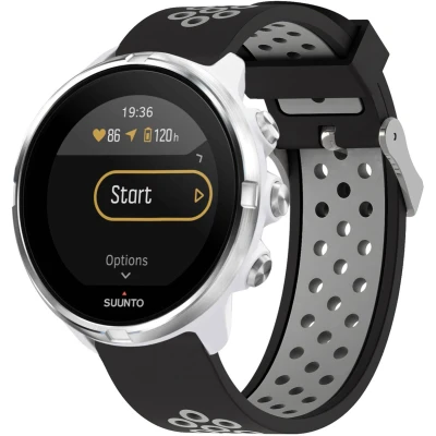 Afbeelding van iMoshion Siliconen sport 24 mm bandje Geschikt voor Suunto 7 / 9 (Baro) Sony Smartwatch 2 Zwart/Grijs