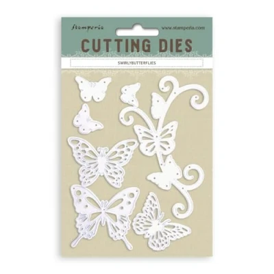 Afbeelding van Stamperia Swirly Butterflies A6 Cutting Dies (SFT07)
