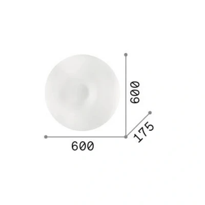 Afbeelding van Wandlamp Ideal Lux Glory, opaal glas, Ø 60 cm