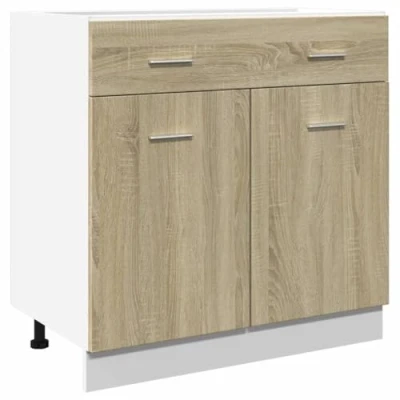 Afbeelding van Onderkast met lade 80x46x81,5 cm spaanplaat sonoma eikenkleurig