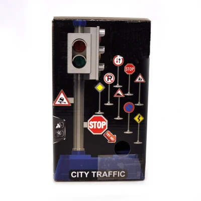Afbeelding van Basic Stoplicht Met Verkeersborden + Licht En Geluid