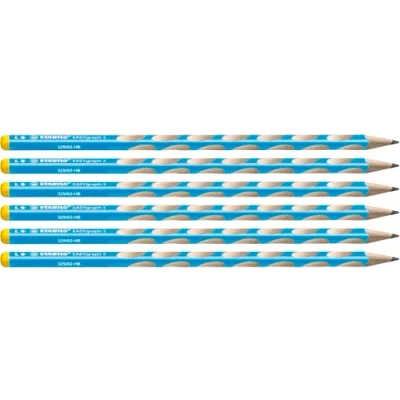 Afbeelding van STABILO EASYgraph S Ergonomische grafietpotlood, set van 6 potloden, HB, blauw, linkshandig