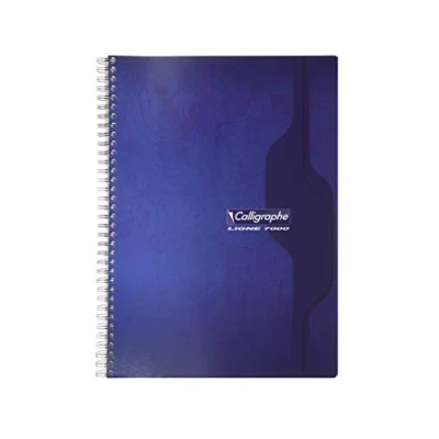 Afbeelding van Calligraphe set van 5 notitieboeken met spiraalbinding, A4, Frans geliniëerde 90 vellen, 70 g, verschillende kleuren