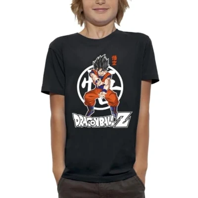 Afbeelding van SANGOKU DBZ T shirt KAMEHAMEHA Officieel gelicentieerd Dragon Ball Z product voor kinderen DBZ, zwart.
