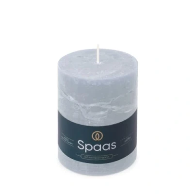 Image de Spaas Bougie Pilier Rustique 80/110 mm 65h bleu clair