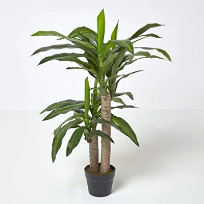 Afbeelding van Homescapes Dracaena Fragrans (Drakenboom) Kunstplant in Pot 90 cm