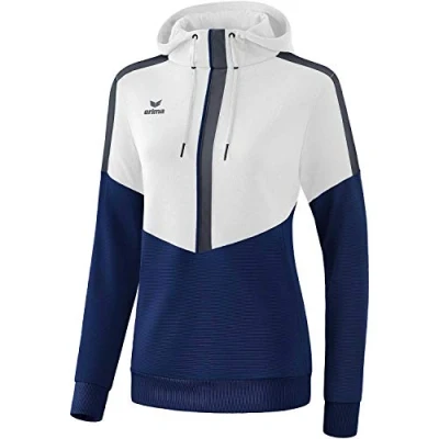Afbeelding van Erima Squad sweatshirt met capuchon dames wit/new navy/slate grey
