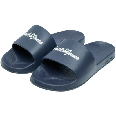 Afbeelding van Jack &amp; Jones Jfwjerry Moulded LOGO Slider Badslippers, Heren, Maat: 41, Navy Schoenen