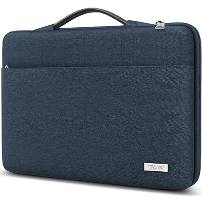 Afbeelding van TECOOL Laptophoes 15 15,6 inch voor Acer HP Dell Lenovo Thinkpad Ideapad Samsung Notebook Chromebook, Macbook Pro 16 M1 2021, tas met handvat, denim blauw