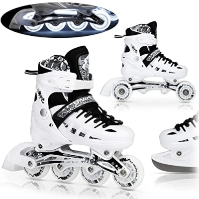 Afbeelding van NH10905 4in1 WIT LED L(39 42) SKATES MET EXTREME NILS HOCKEY SCHOENEN