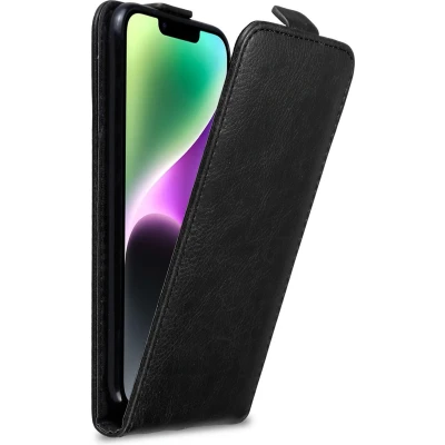Afbeelding van Cadorabo Hoesje geschikt voor Apple iPhone 14 in ZWARTE NACHT Beschermhoes flip design Case Cover met magnetische sluiting
