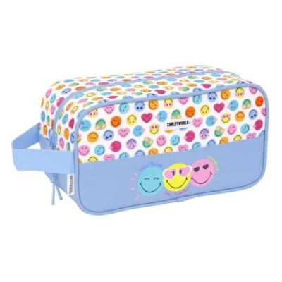 Afbeelding van Reisschoenenrek Smiley Joyful Multicolour Licht Blauw 29 x 15 14 cm