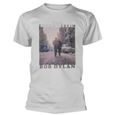 Afbeelding van Bob Dylan The Freewheelin&#039; Heren T shirt 2XL Wit