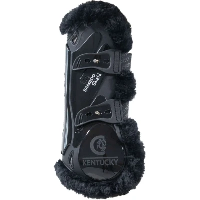 Afbeelding van Kentucky Horsewear Vegan bont Peesbeschermers bamboo elastiek zwart/wol zwart M