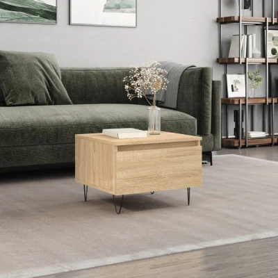 Afbeelding van Salontafel 50x46x35 cm bewerkt hout sonoma eikenkleurig