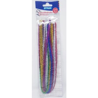 Afbeelding van 10 Glitter chenille draad 50cm 46742