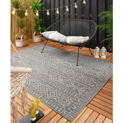 Afbeelding van Buitenkleed Aztec Dreams Grijs 66x230 Cm