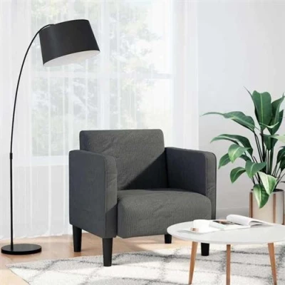 Image de vidaXL Canapé chaise accoudoirs gris foncé 54 cm tissu velours côtelé4100516