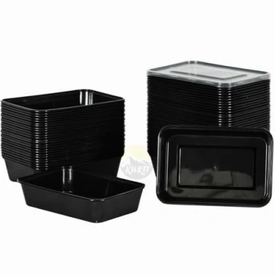 Afbeelding van KURTT 100 stuks, 500ml Meal prep bakjes, Maaltijdbakjes, 1 voudig, magnetronbakjes, vershoudbakje, herbruikbaar plastic bakje magnetronbestendig, vaatwasmachinebestendig en herbruikbaar, klik dekselsluiting, BPA vrij