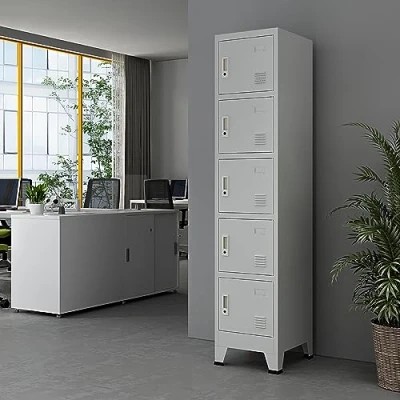 Afbeelding van Lockerkast Joroinen 180x38x45 cm staal met 5 deuren grijs