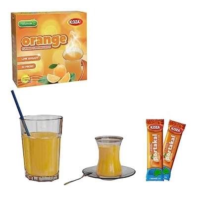 Afbeelding van KOZA 30 stuks instant poeder voor warme of koude dranken, Turkse thee, ijsthee, fruitthee, cay, theepoeder, oranje